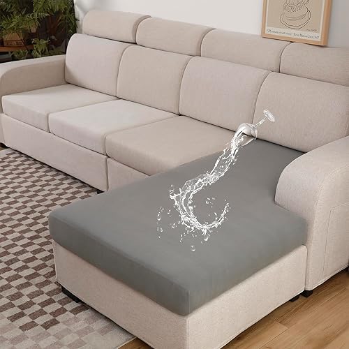 Miniatura 11 de Fundas de cojín 100% impermeables, fundas de cojín de repuesto para sofá, fundas elásticas individuales de cojín para sofá, protector de muebles