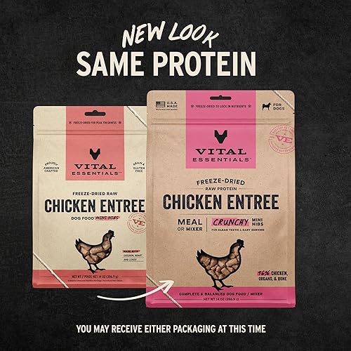 Miniatura 3 de Vital Essentials Alimento crudo liofilizado para perros, pollo mini nibs entrante, 14 onzas