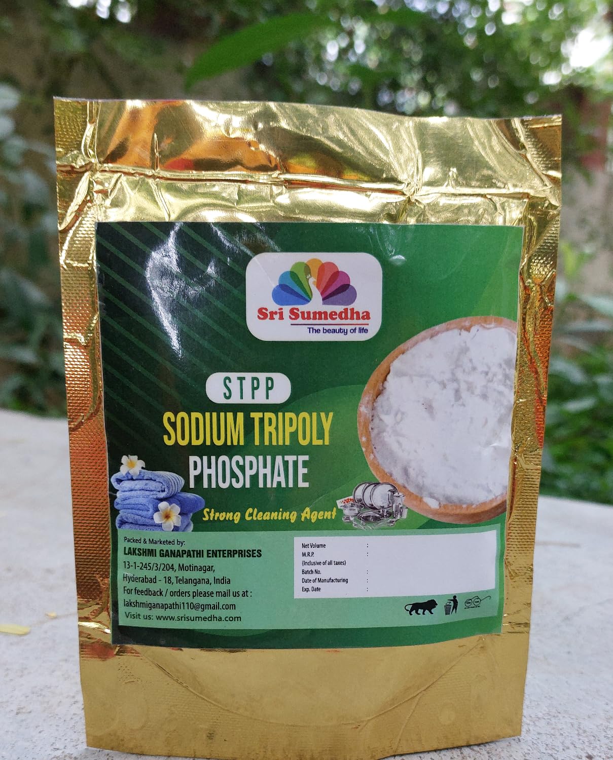 Sri Sumedha Sodium Tri Poly Phosphate (STPP) For Detergent Making -100gm- pack of 2