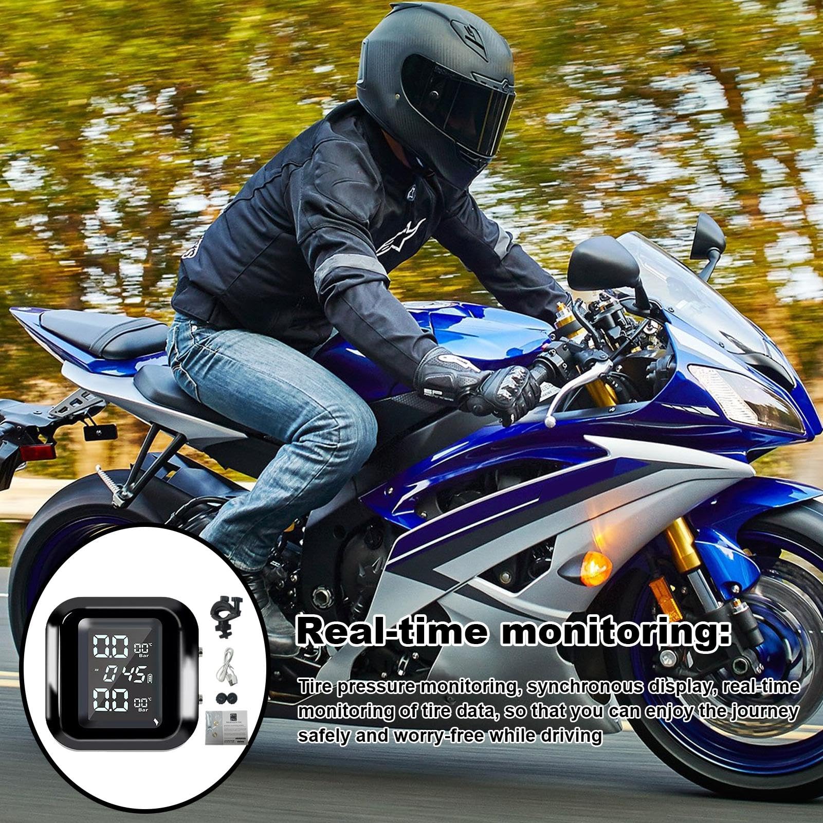 Bike - Monitor della pressione dei pneumatici per moto intelligente con