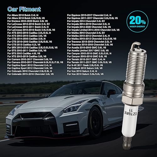 Miniatura 4 de BDFHYK Juego de 6 bujías de iridio compatibles con Chevy Buick Cadillac GMC Saturn,2.0L 2.4L 2.5L 2.8L 3.0L 3.5L 3.6L 4.6L 6.0L L4 V6 V8, reemplazo