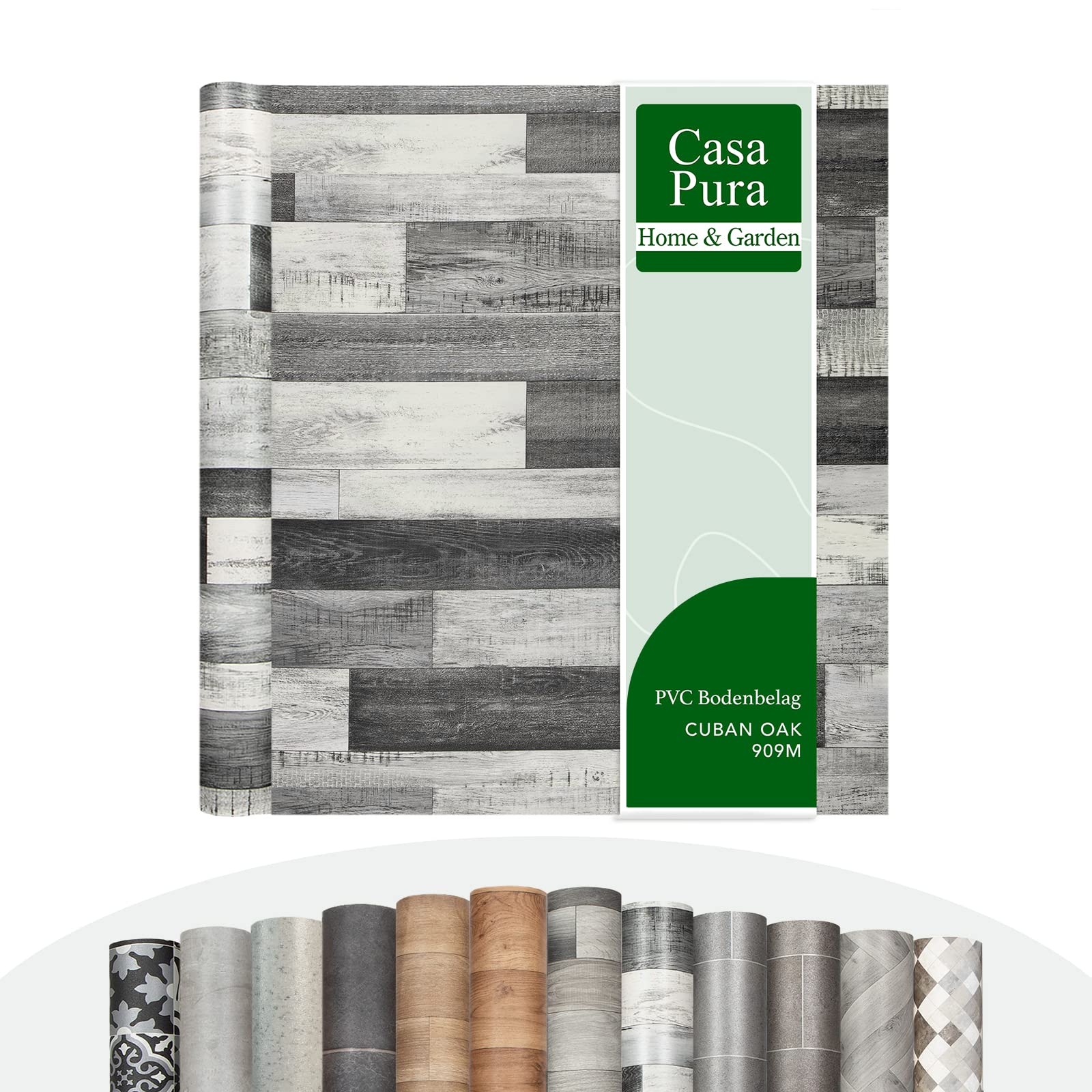 casa pura Pavimenti vinilici al Metro - Look Legno Look Piastrelle Look Pietra - Pavimenti in PVC - Pavimenti di Design in Vinile per Cucina, Bagno e Zona Living (Cuban Oak 909M, 100 x 350 cm)