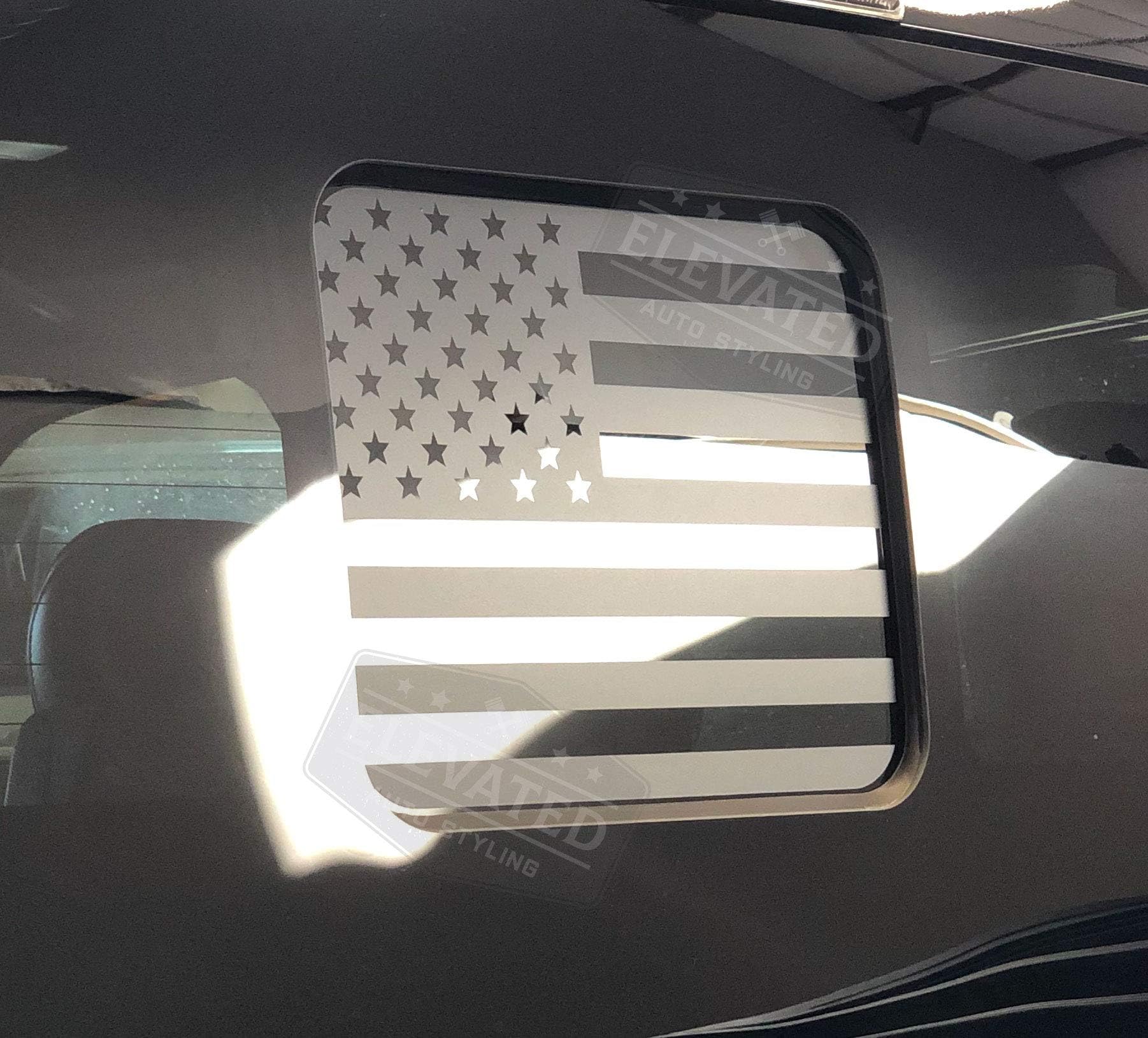 ELEVATED AUTO STYLINGRear Middle Window American Flag Decal Fits Ford F150, F250, F350