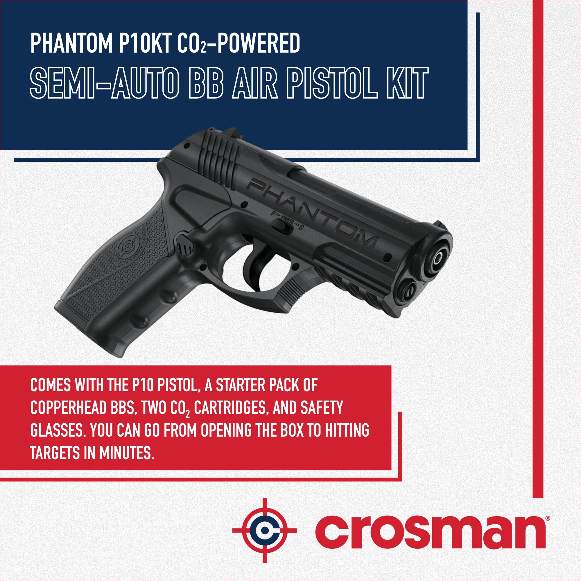 Crosman P10 Kit CO2 Pistola de Aire Comprimido Calibre 4,5mm