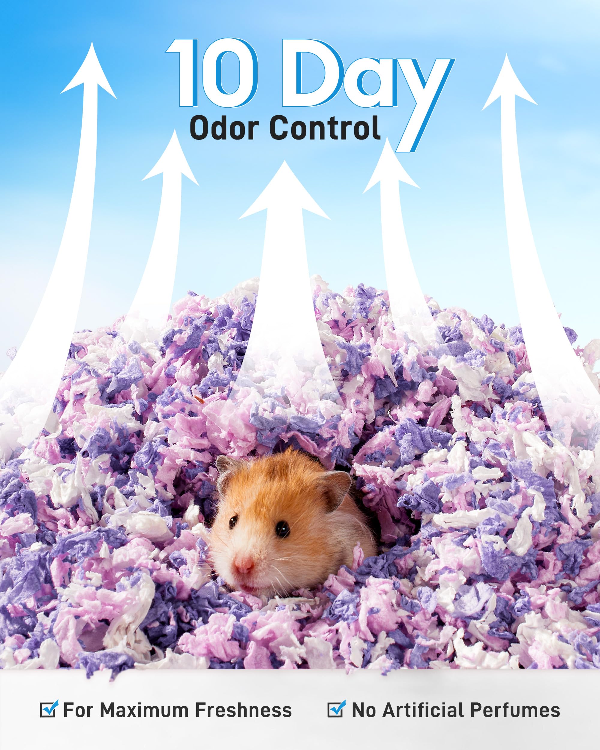 BUCATSTATE Litières pour Hamsters 70L, Super Absorbante & 99,9% sans Petit Animal Papier Poussière pour Souris, Rats, Rongeurs, Cochon d'Inde, Chinchilla