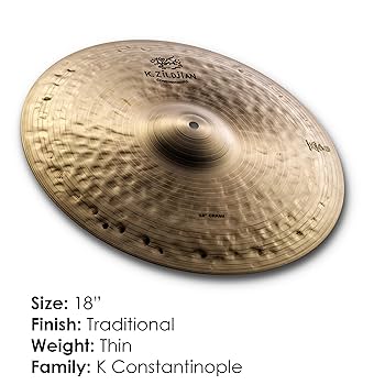 Amazon.co.jp: ジルジャン クラッシュシンバル Kコンスタンチ 18