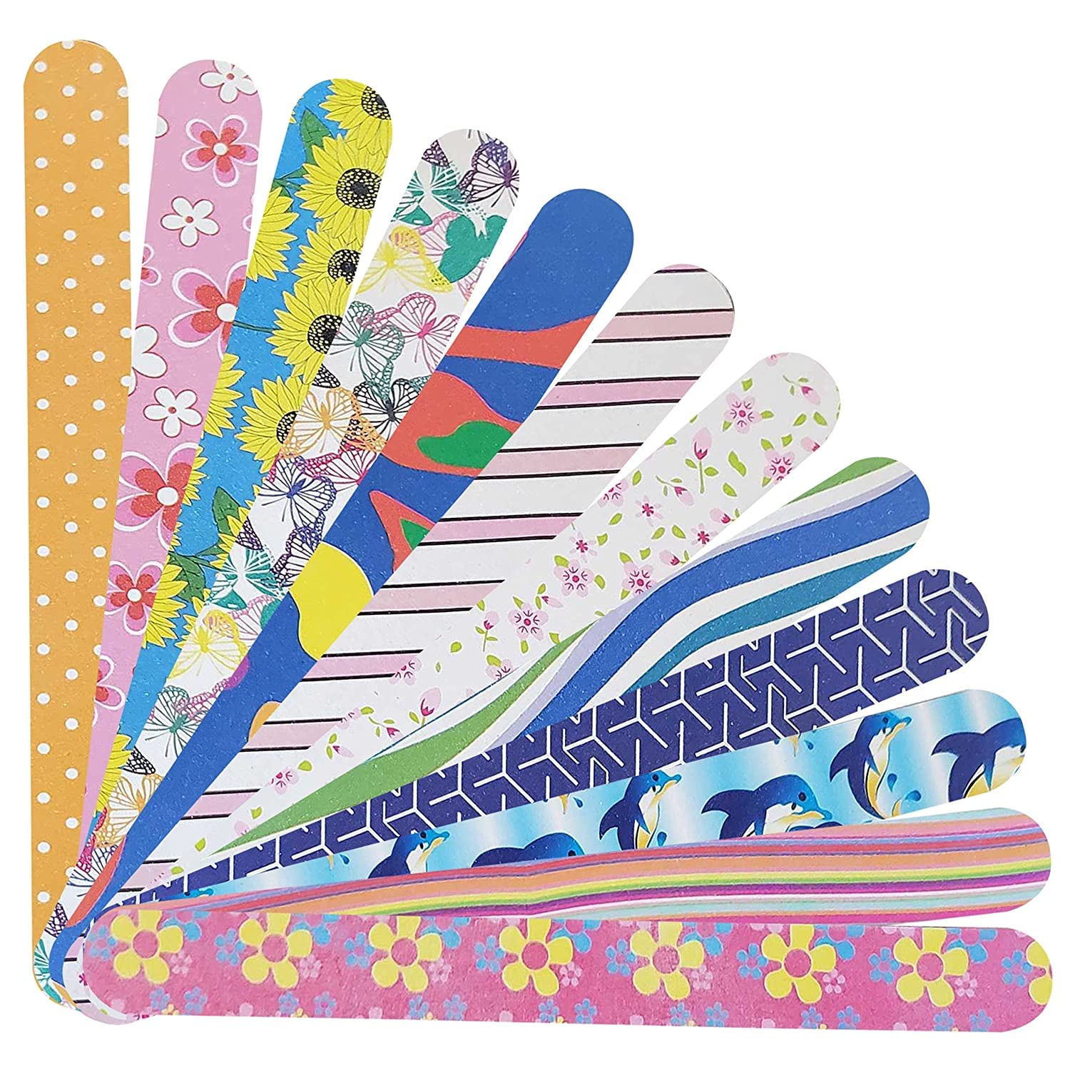 Nail File Colorful Strips - Double Sided Filers for Shaping and Smoothing Toenails and Fingernails - Manicure and Pedicure Nail Buffers - 2 Pack (FILER -2)-image-14