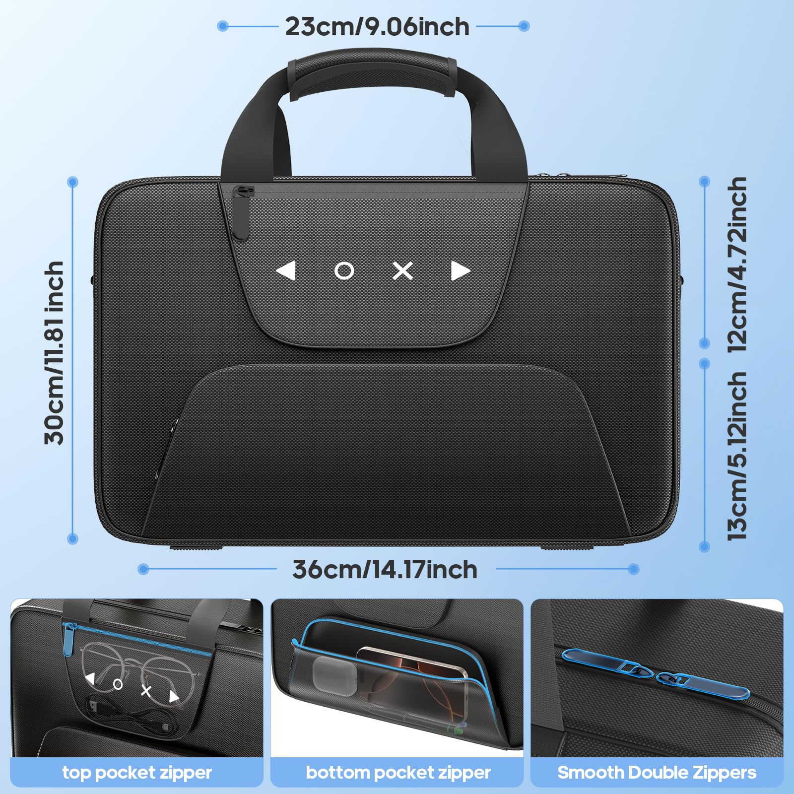 Funda de Viaje para PS5, Compatible con PS5/Slim/Pro Digital & Disc, Bolsa de Transporte para PS5 con Varios Bolsillos, Fundas para PS5, Protege Auriculares, Mandos y Accesorios de Juego, Negro