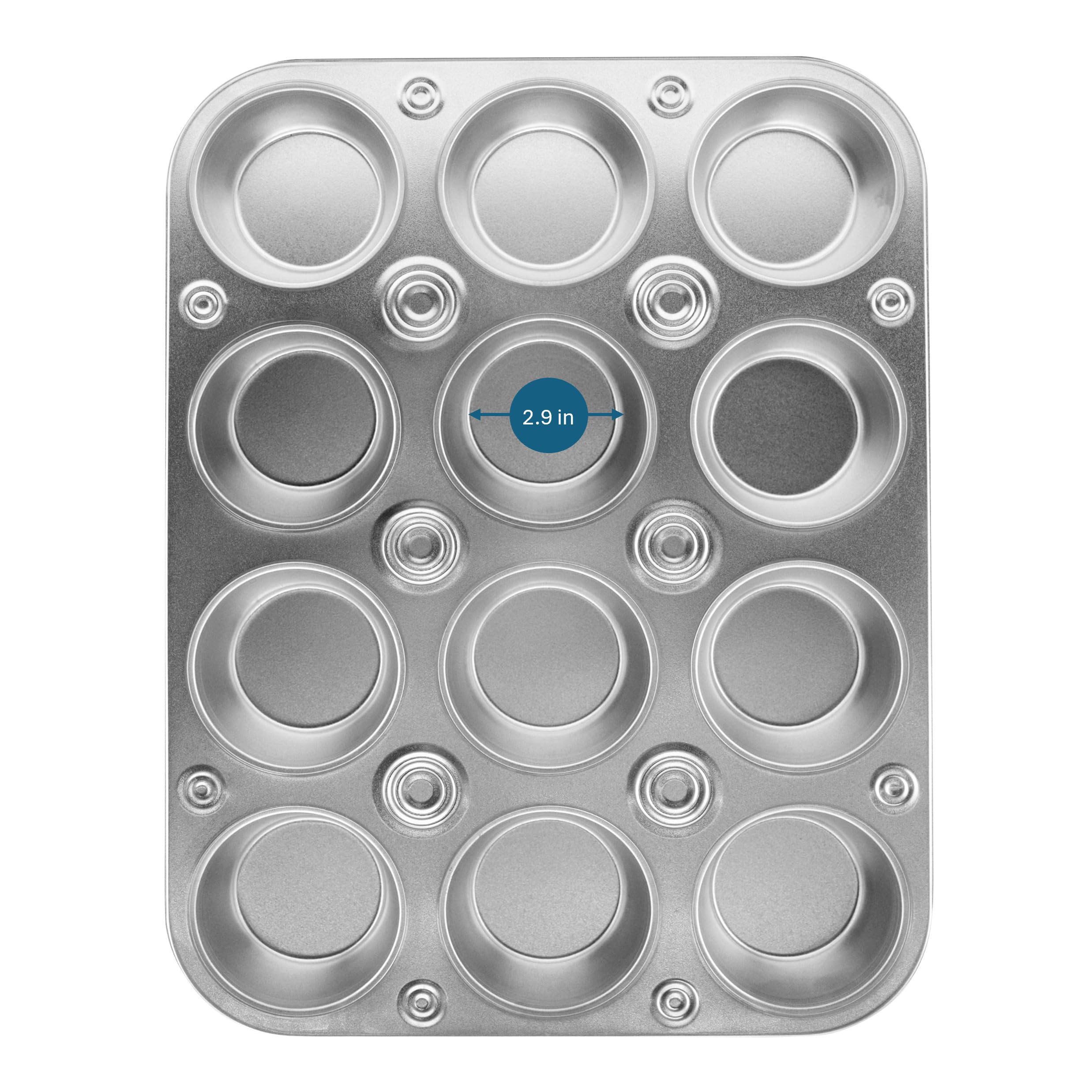 Baking with G&S - Juego de dos moldes para magdalenas de 12 tazas con tapas de bloqueo y 24 forros de silicona