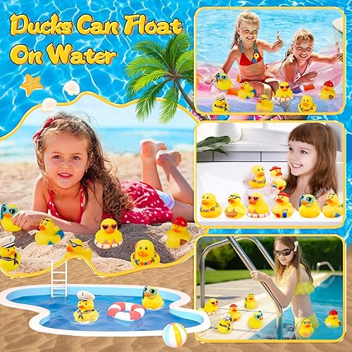 Miniatura 4 de 24 juguetes de pato de goma de verano, divertidos patos para apretar, suministros de fiesta, juguetes de pato, flotadores para baby shower, pato,