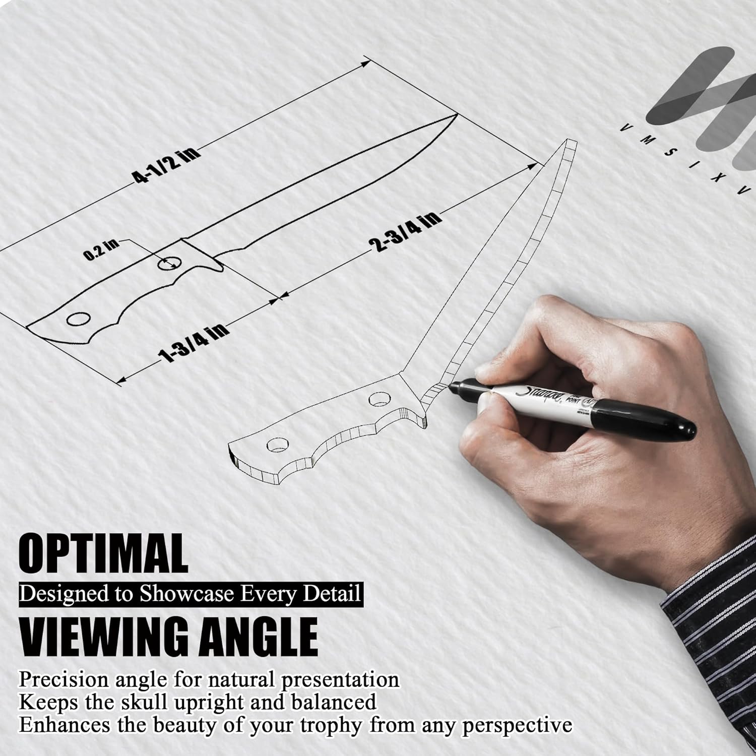 European Mount Skull Hanger, Stainless Steel Euro Wall Mount Hanger for Deer, Antelope, Coyote and Other Smaller Animals, Heavy Duty Deer Skull Wall Bracket Hooker with Easy Installation Kit