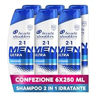 Head & Shoulders Men Ultra Idratante 2 in 1 Shampoo e Balsamo Antiforfora 6x250ml