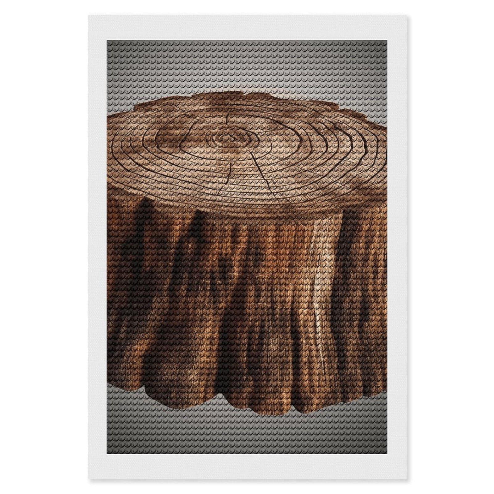 DWVTSLH Stump of Oak Tree Diamond Painting Kits for Adults, Personalized Diamond Photo Art Full Drill, DIY 5D Diamond Art Painting Kits for Beginners, Home Wall Decor 8"x12"