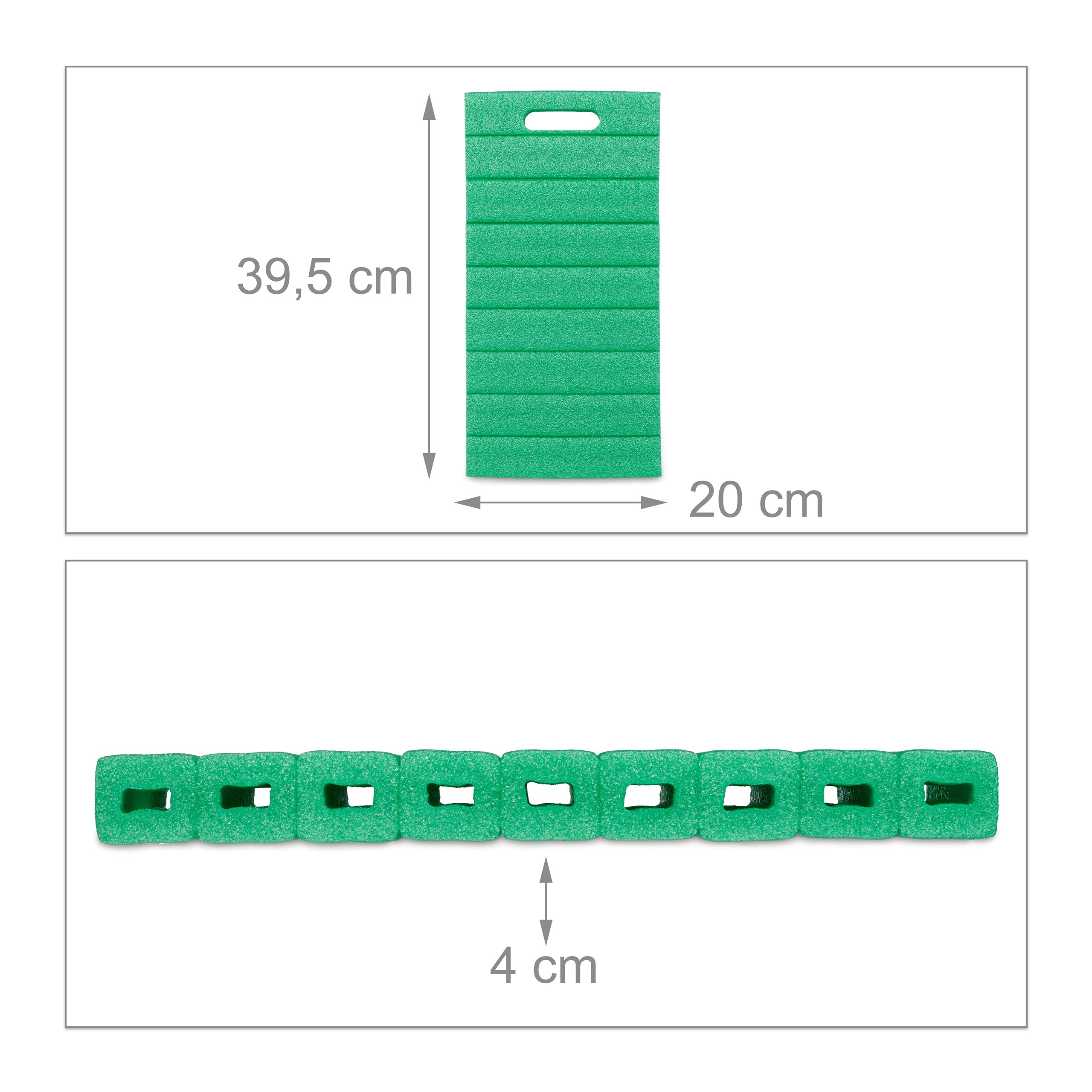 relaxdays Tapis de Jardinage en Lot de 3, Coussin pour Genoux Pratique, Garage, Protection, HLP : 4 x 39,5 x 20 cm, Vert