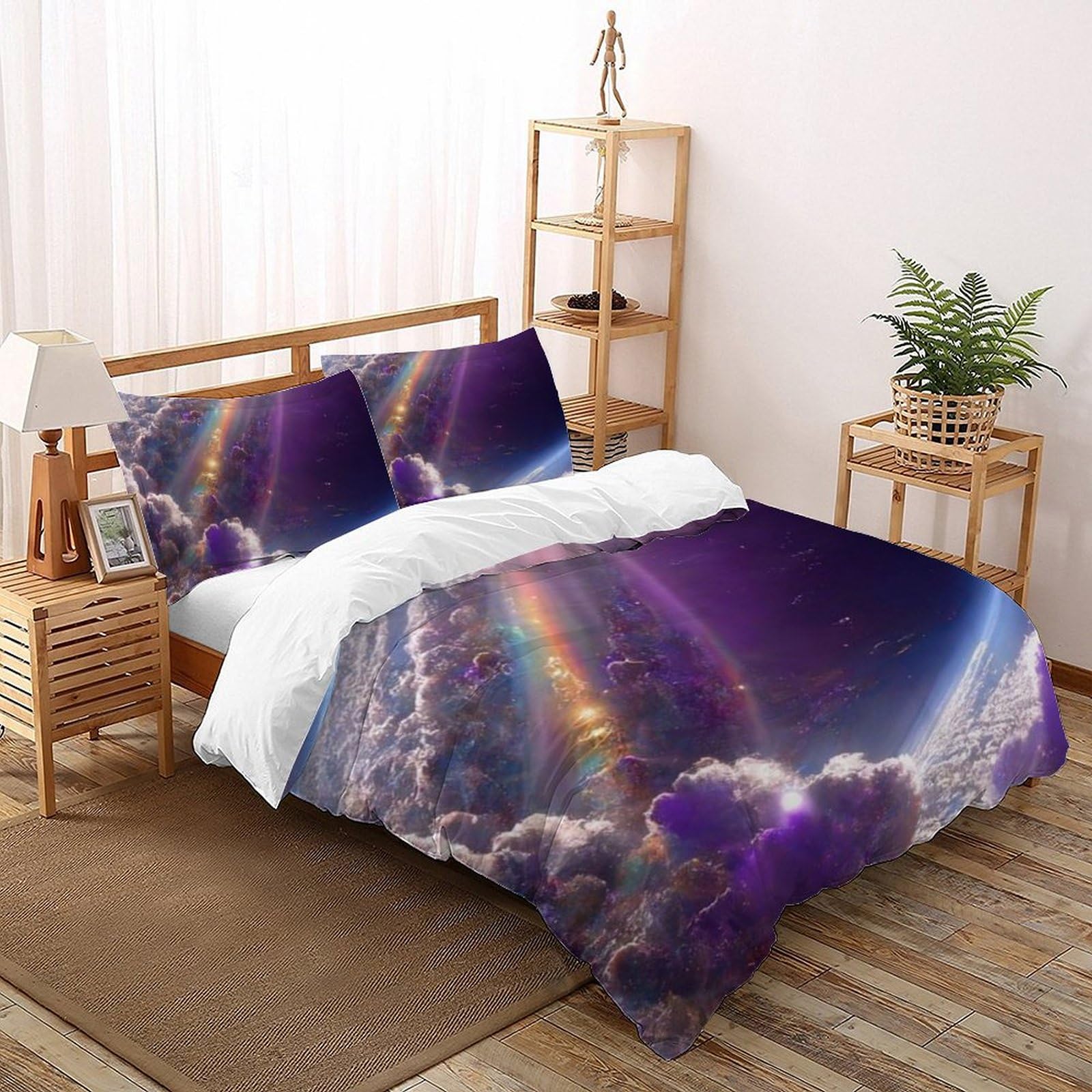 Housse de couette double 200x200 microfibre ciel étoilé pour transformer une chambre de fille