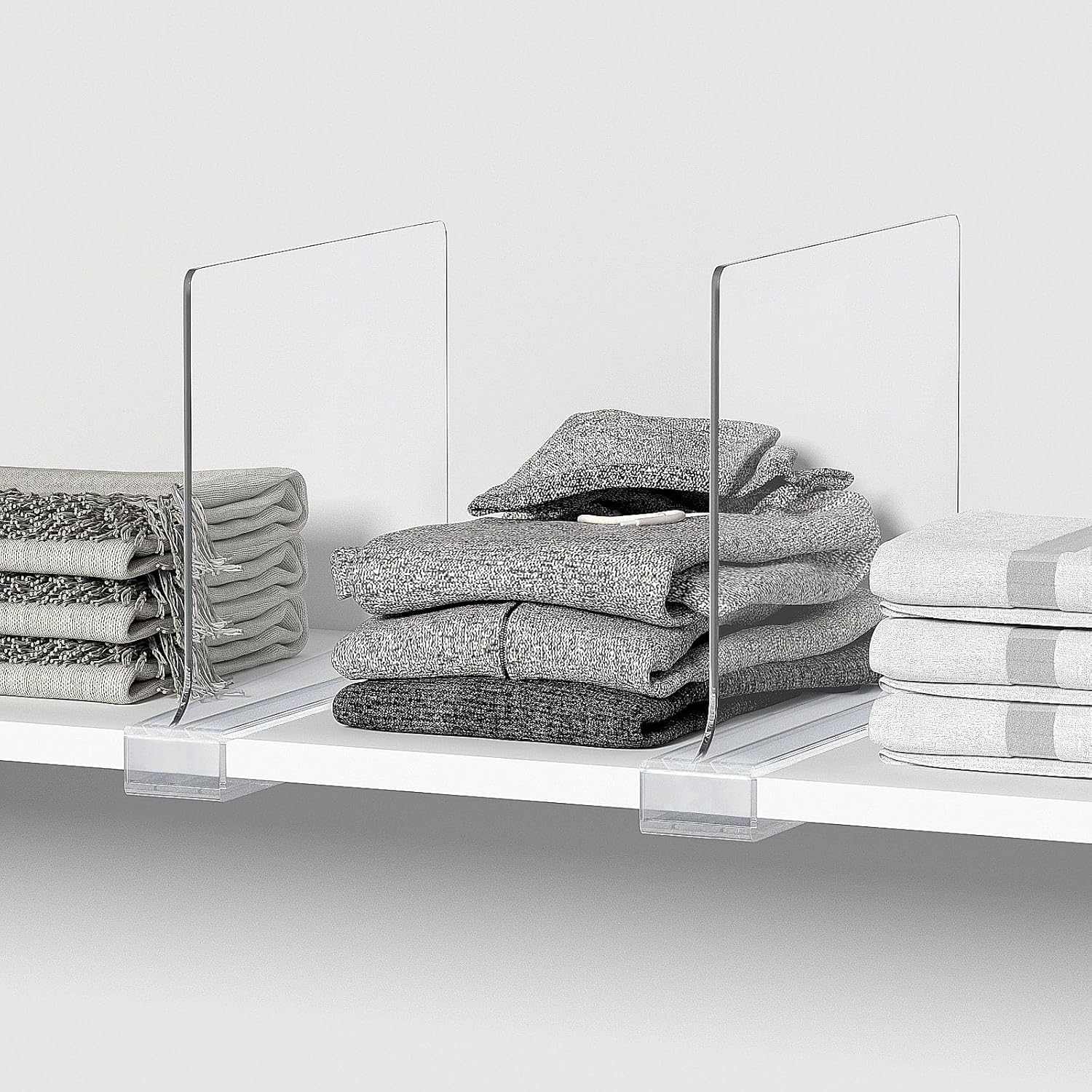 Amosfun Scheidingsplaat, magnetische scheidingswanden voor planken voor supermarkt, verstelbare ladeverdeler, scheidingswanden voor commodes, planken van kunststof, 20 stuks