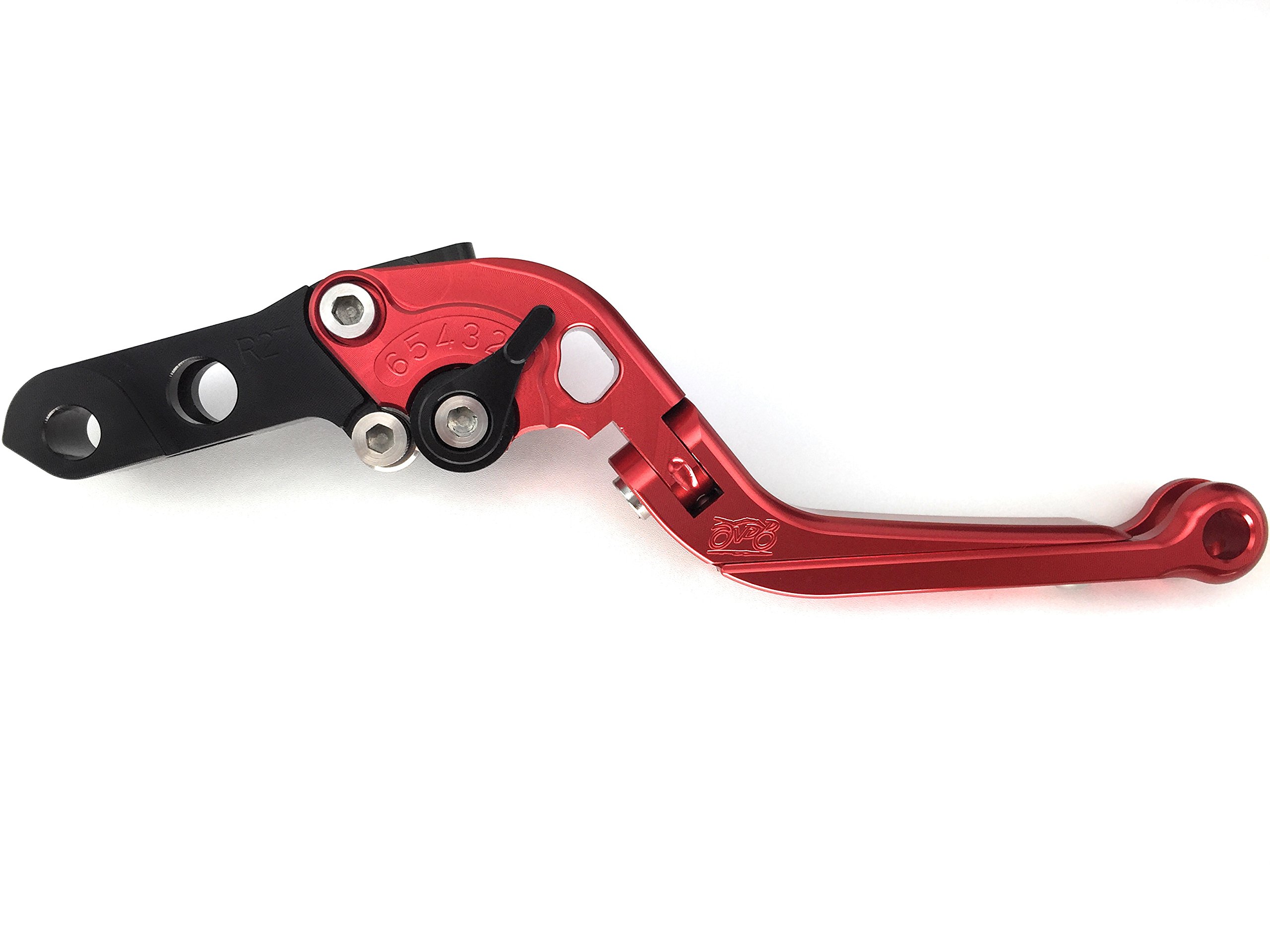 avdb-moto Coppia di leve regolabili e pieghevoli, CNC Compatibile con Intruder 1500 1998-2007 (Rosso-Nero)