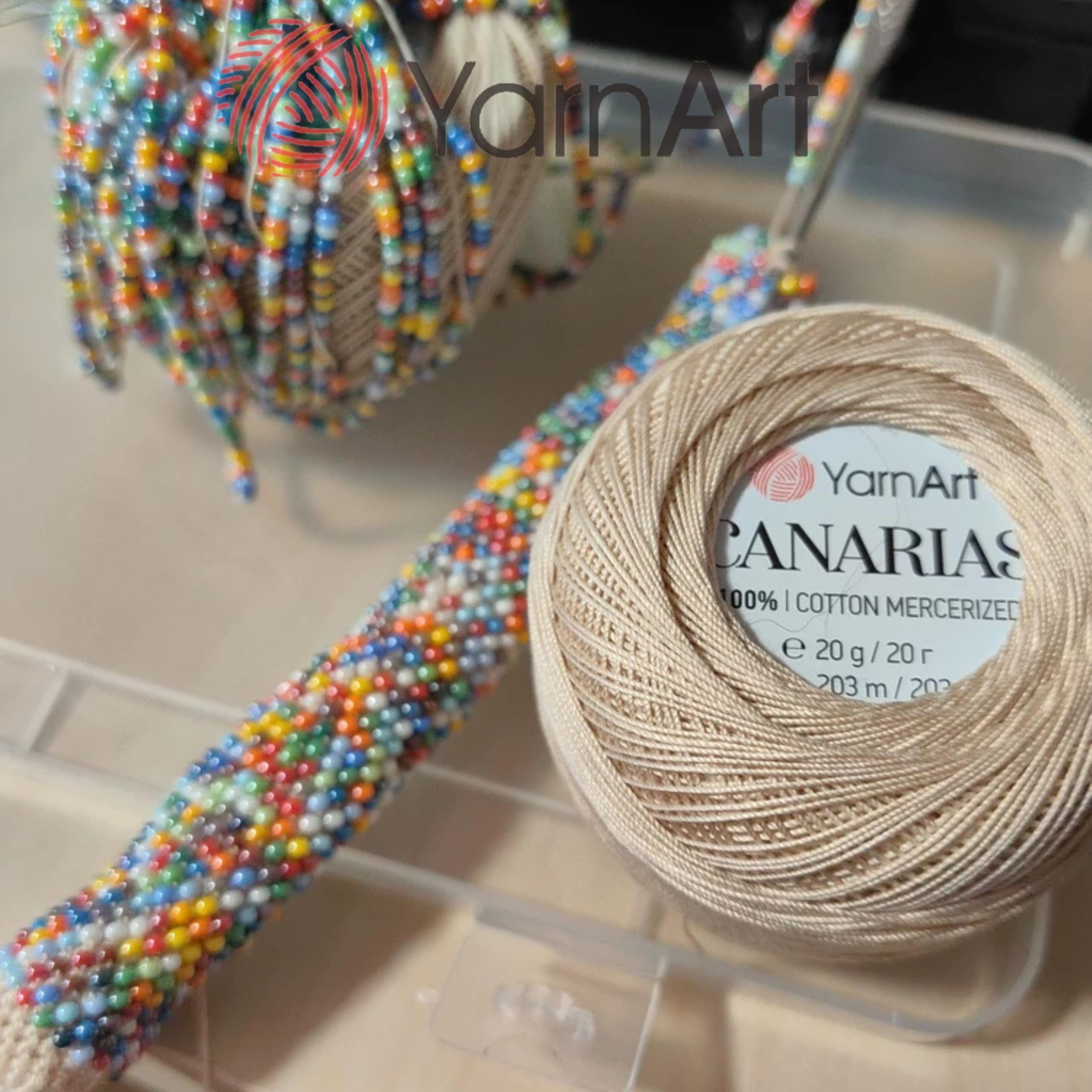 YarnArt Canarias 100% Mercerized Cotton Crochet Thread – 20g (0.7 oz), 203 Yards – Ultra Fine Lace Weight Yarn for Crochet, Lace, Doilies, Embroidery & Accessories (9999, Black)