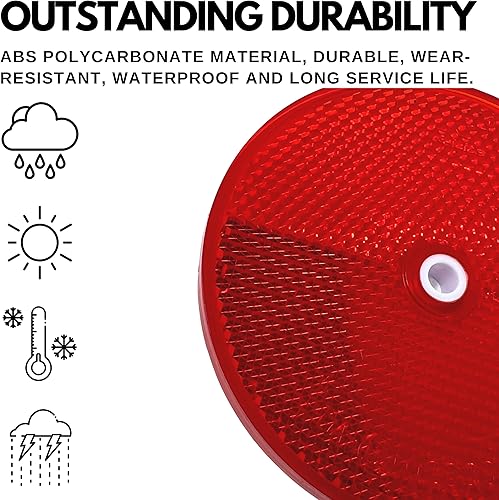 Miniatura 9 de Todas las piezas de camiones estrellas Reflector redondo clase A de 3-316 pulgadas con agujero de montaje central, paquete de 2 para remolques,