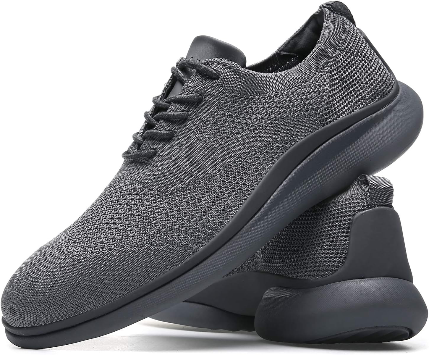 Men's Wingtip Oxford Dress Casual Knit Shoe,Dark Grey,6.5 M US