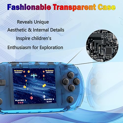 Miniatura 4 de Consola de juegos de mano para niños precargada 100 videojuegos retro, sistema de juegos portátil con batería recargable de 3.2 pulgadas, pantalla