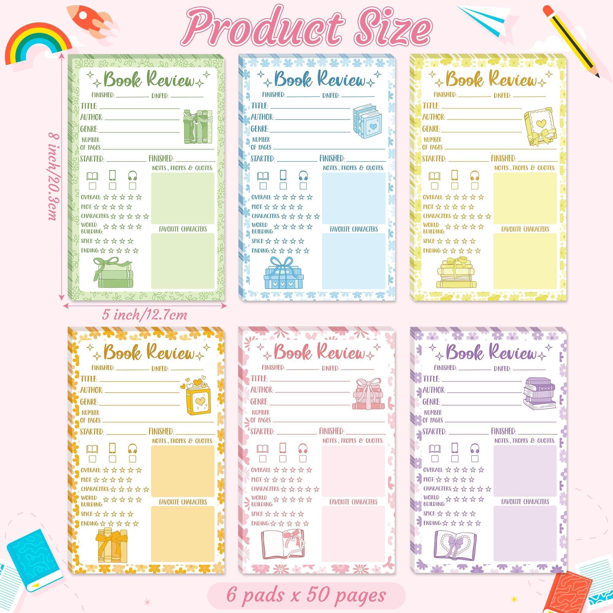 L1rabe 6P Flower Pattern Book Review Notatnik