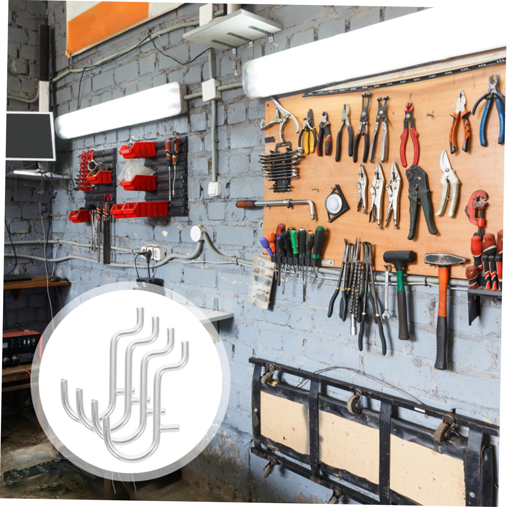 TIDTALEO Pegboard Display Hooks 20 Pack Metal Hooks for Tools Keys Wall Organizer Storage