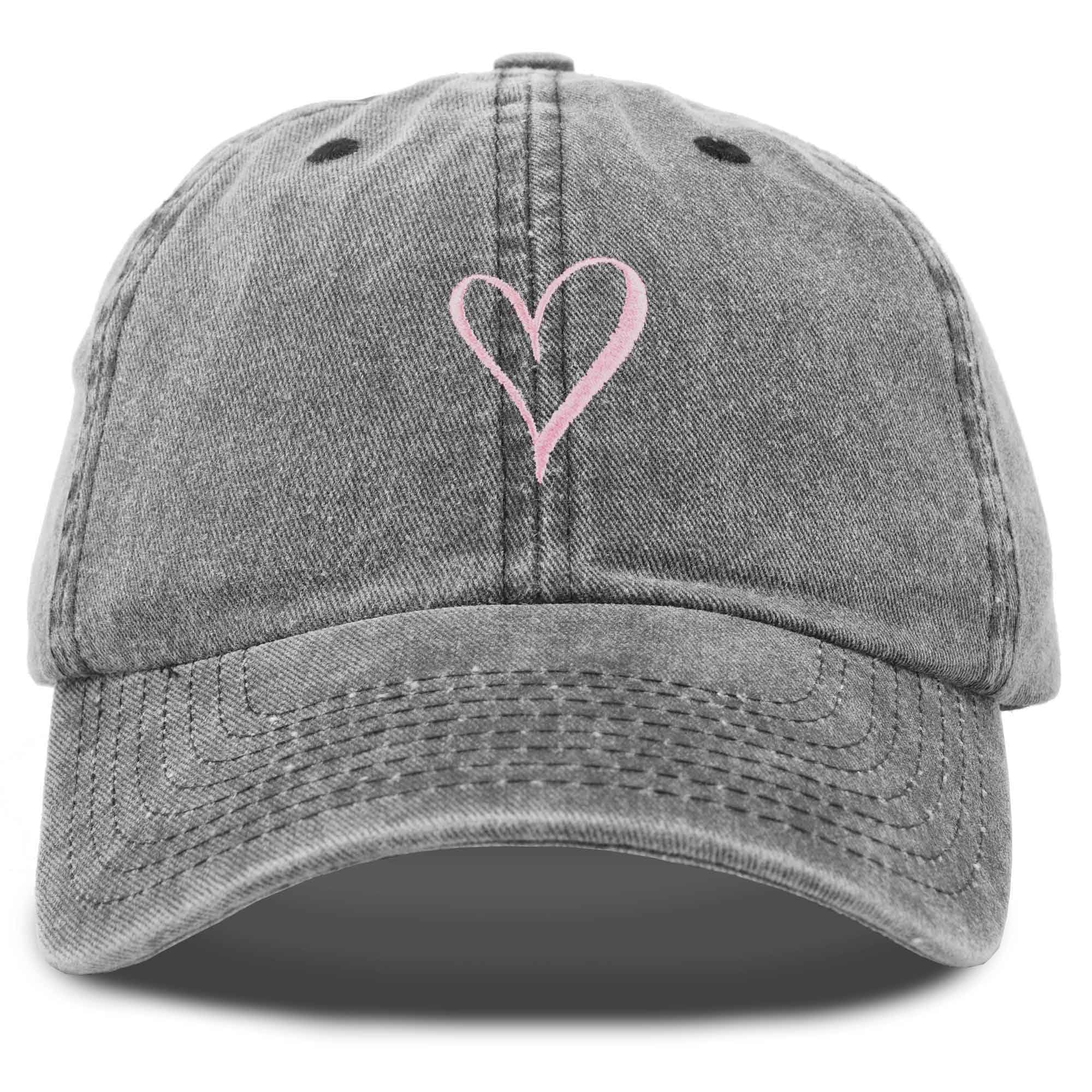 DALIXHand Drawn Heart Hat Womens Embroidered Baseball Cap