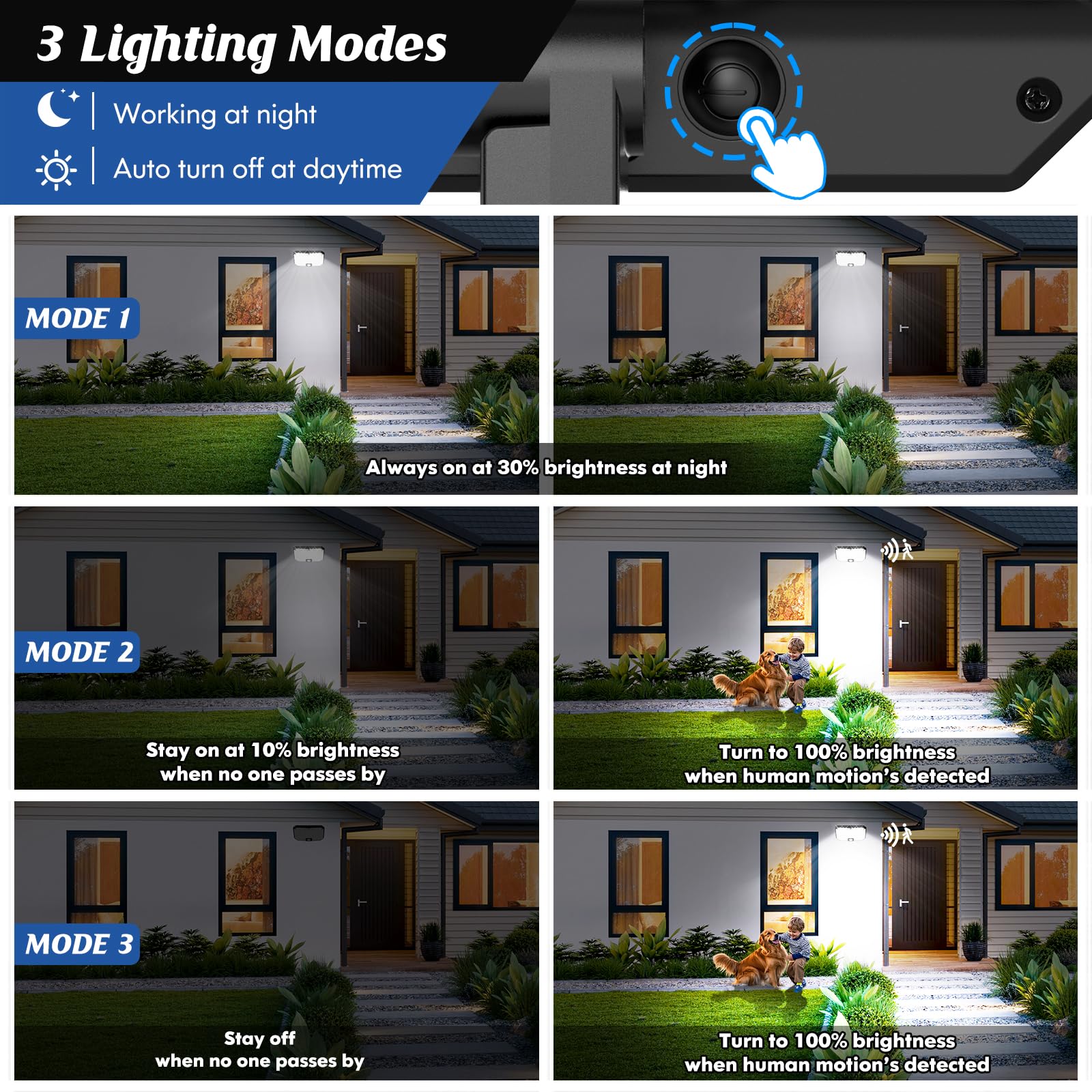 Luce Solare Con Sensore Di Movimento a Lampade solari e fiaccole da esterno | Acquisti Online su