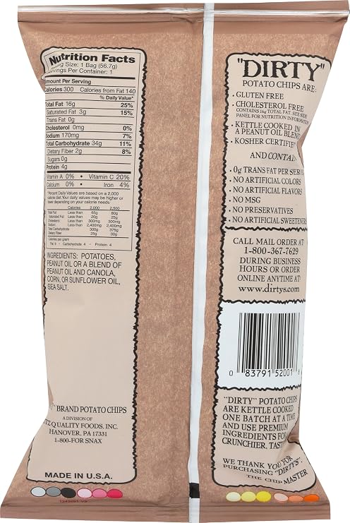 DIRTY POTATO CHIPS Sea Salted Potato Chips, 2 OZ