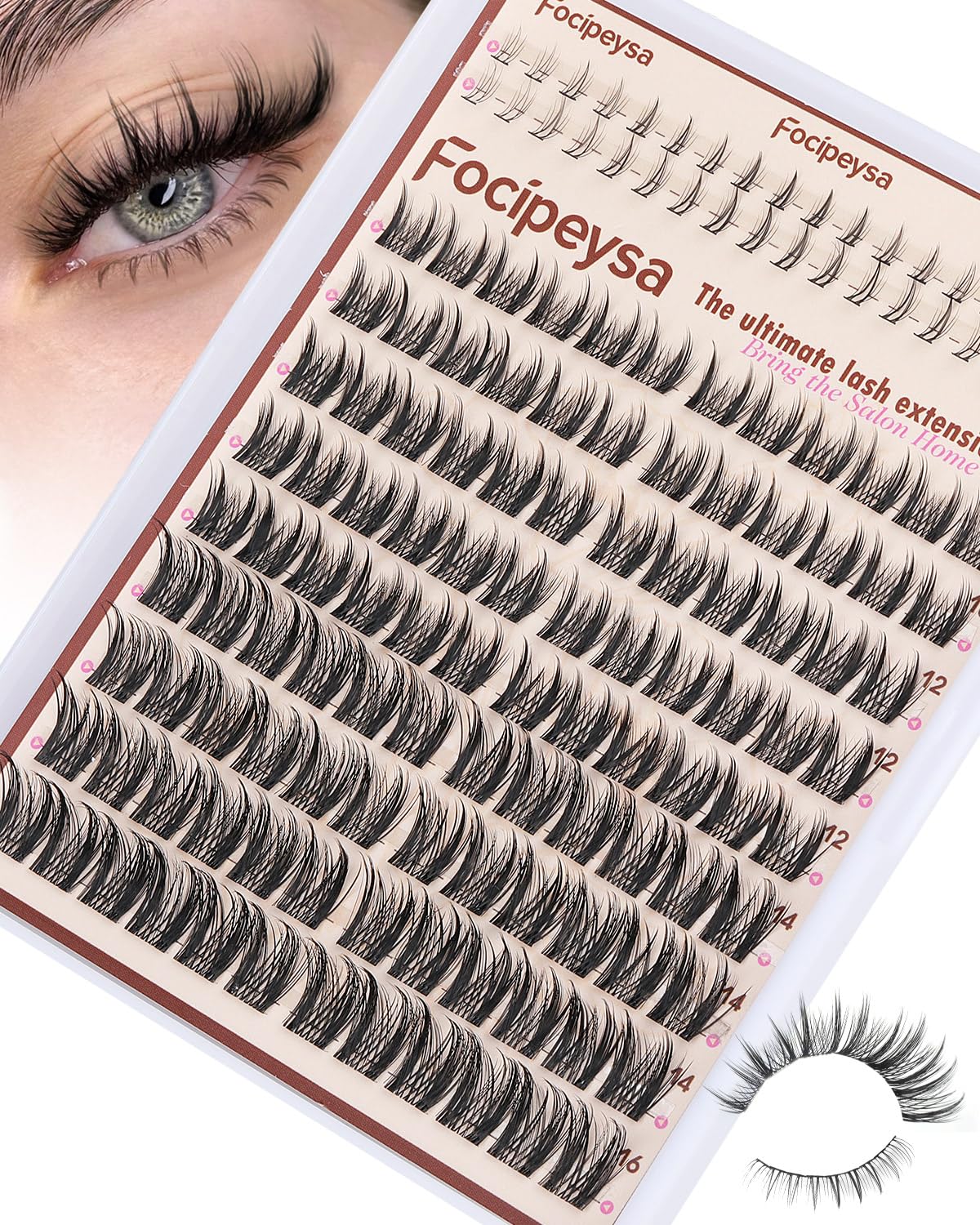 Focipeysa Wispy Lash Clusters Natural Eyelash Clusters Pesta as Postizas Naturales Spiky Manga Lash Extensions C Curly Individual