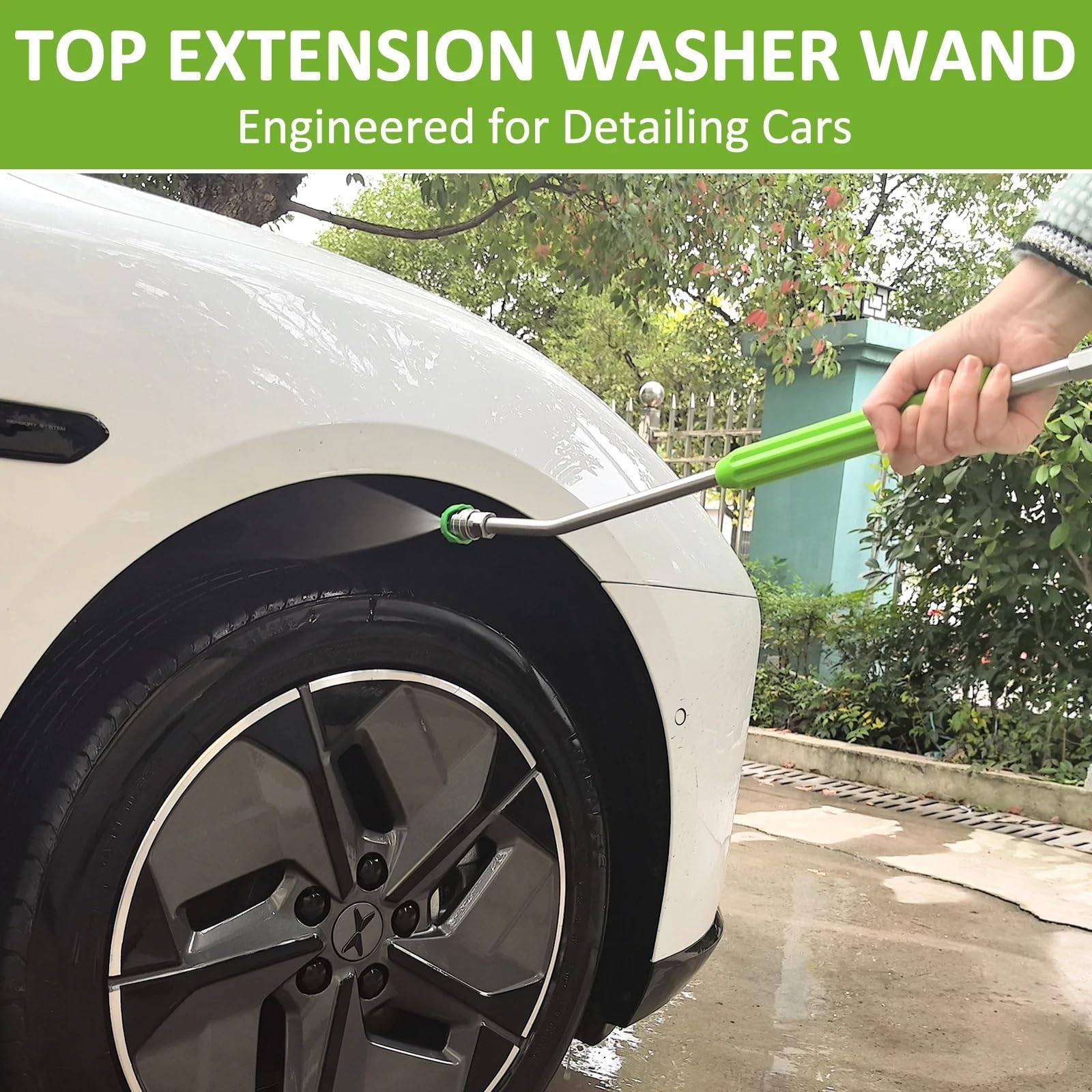 Varilla de Extensión para Hidrolimpiadora Varita de extensión for Lavadora a presión Lavado Autos, Varilla eléctrica Acero Inoxidable, for con Enchufe rápido 1/4"(Green and Red)