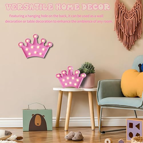 Miniatura 3 de YiaMia Corona rosa decoración de habitación, decoración de princesa para habitación de niñas, decoraciones de fiesta de princesa, decoración de