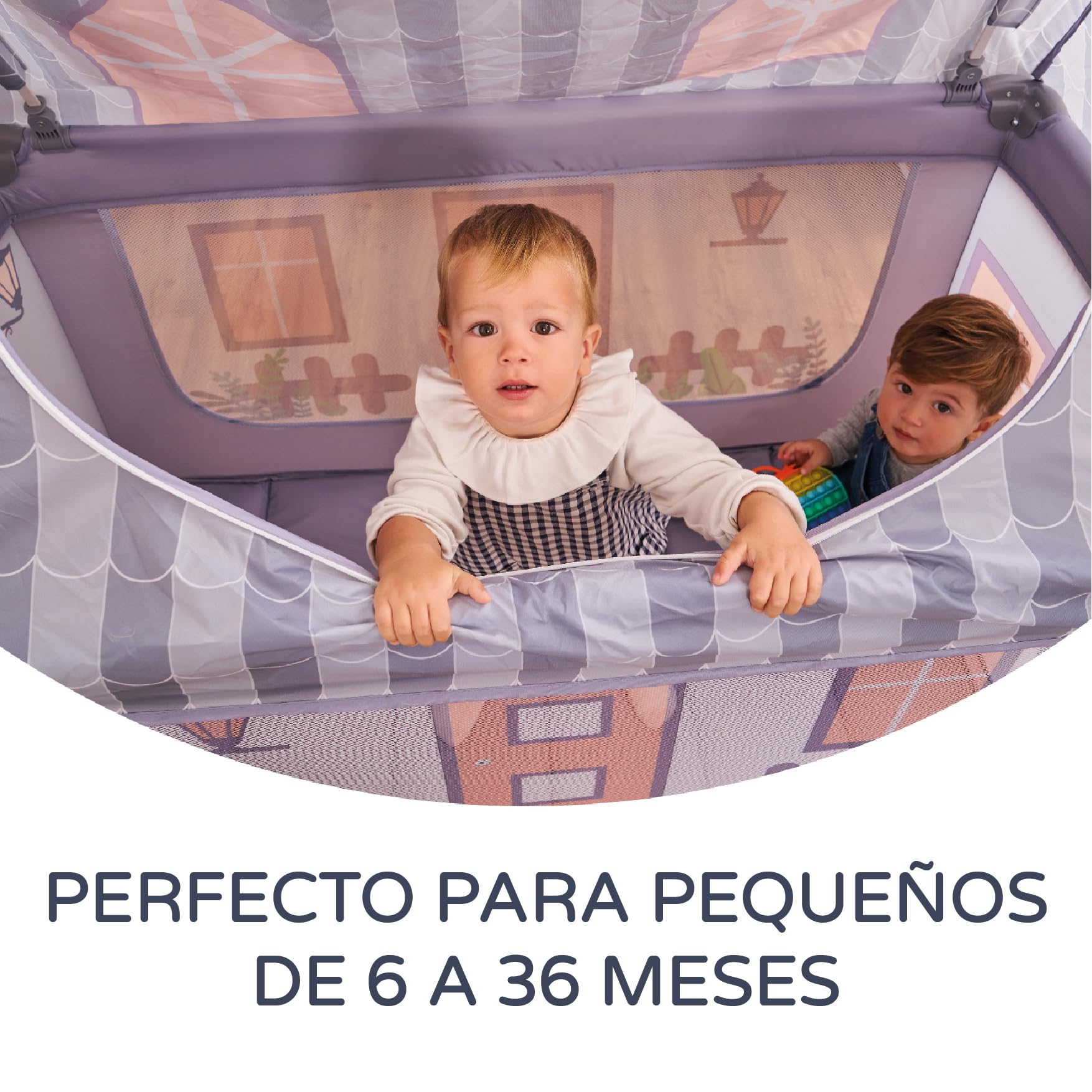 ms Home - Culla da viaggio simulazione casa per bebè 3 pezzi 120 x 60, incluso materasso e borsa per il trasporto, da 6 mesi a 15 kg, pieghevole e montaggio facile, struttura leggera e molto stabile