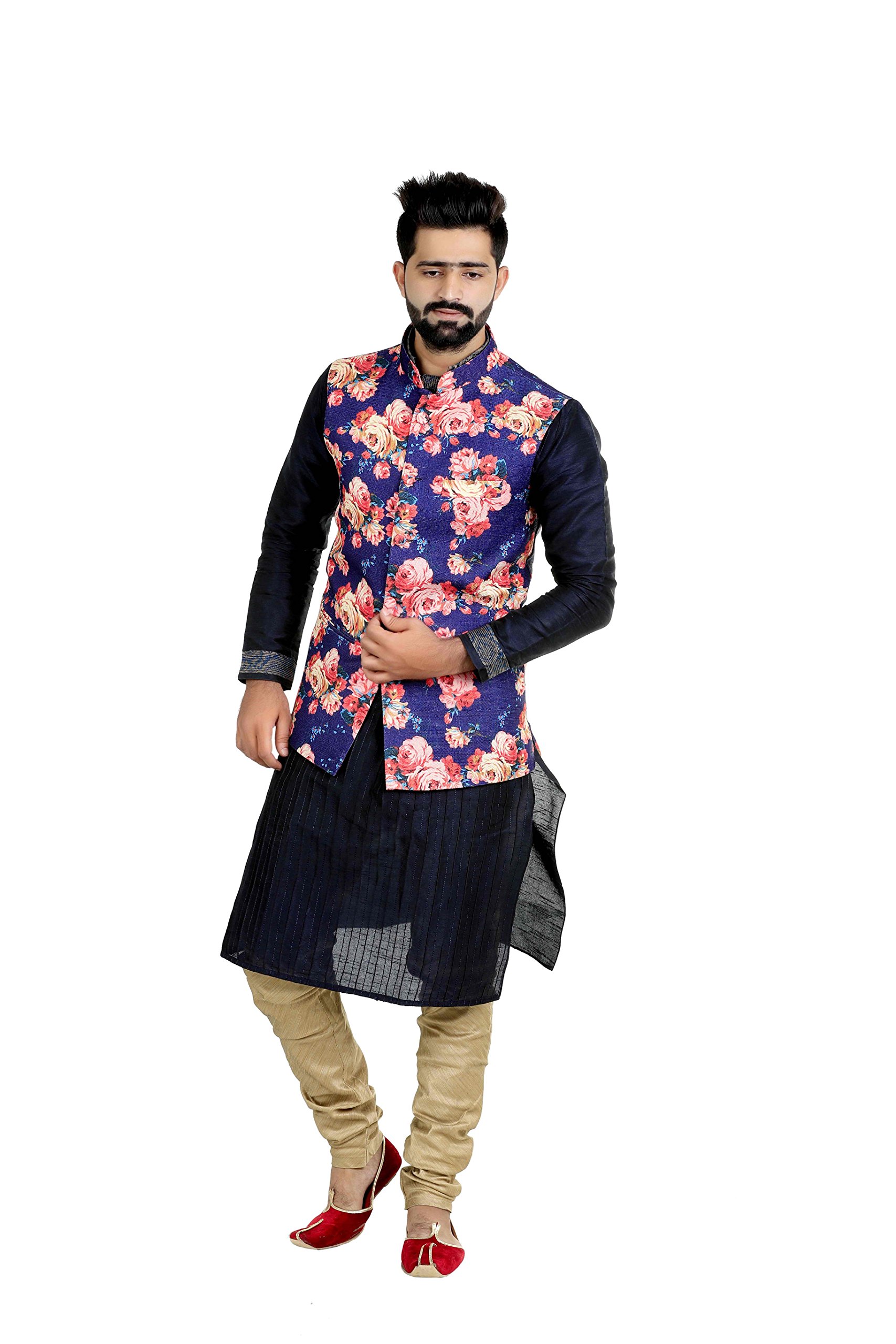 veera paridhaan Men's Printed Cotton Jute Nehru Jacket-picture-37