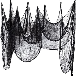 Halloween Creepy Cloth, 196 x 84 inch Black Gauze Spooky Cheesecloth for Haunted House Garden Yard Home Indoor Outdoor Sca...
