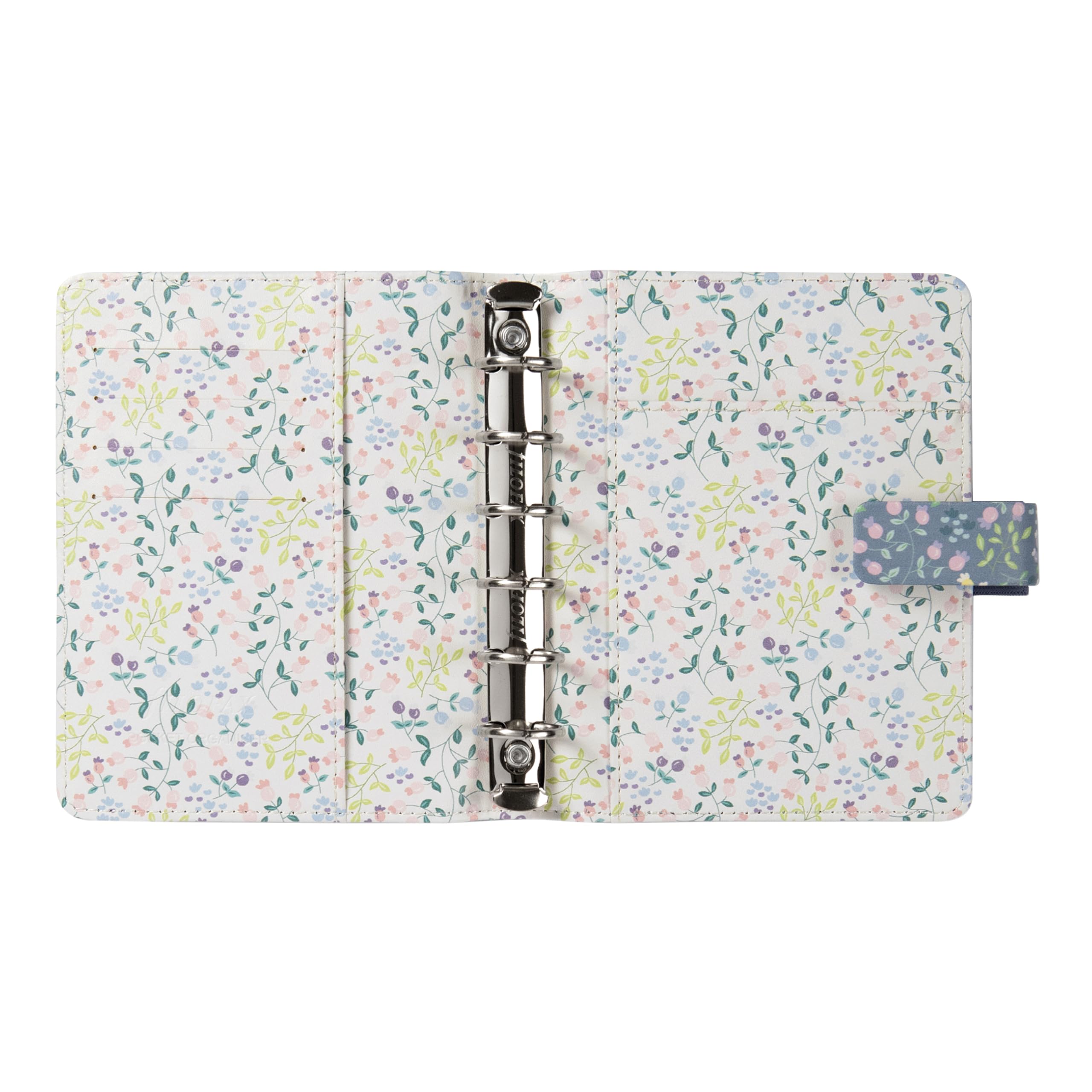 Filofax Organizer per prato, formato tascabile, blu, liscio, effetto pelle, sei anelli, visualizzazione settimanale, multilingue (C021702)