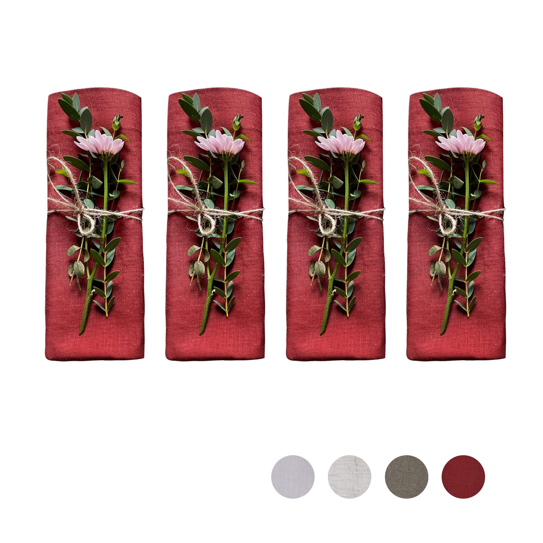 Serviettes de table en chanvre pur lavables pour vos repas de fête et dîners chaleureux