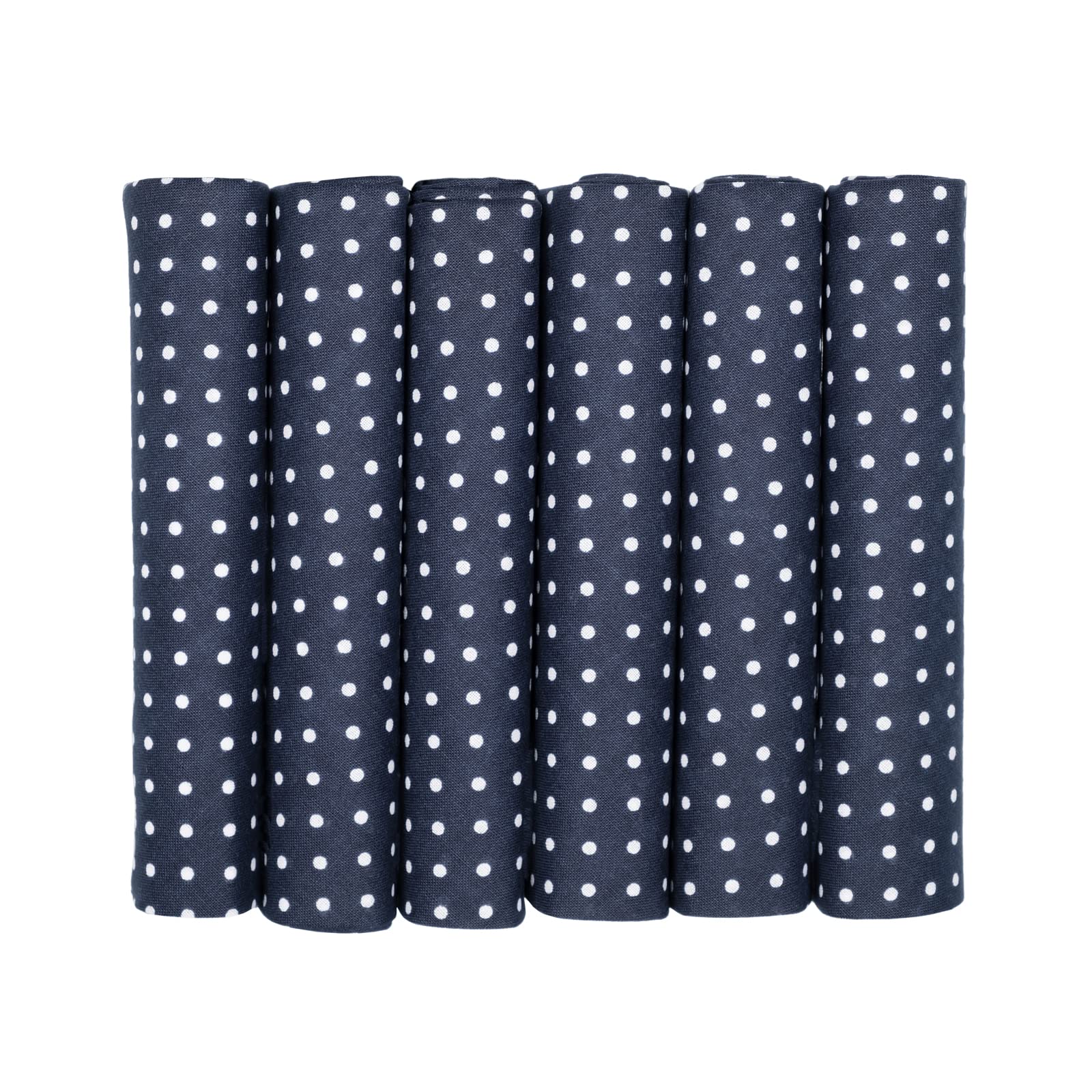 Mandittions Men's 1 Pk Navy Blue Pack Of 6 Spotted Cotton Handkerchiefs Navy Blue With White Spots