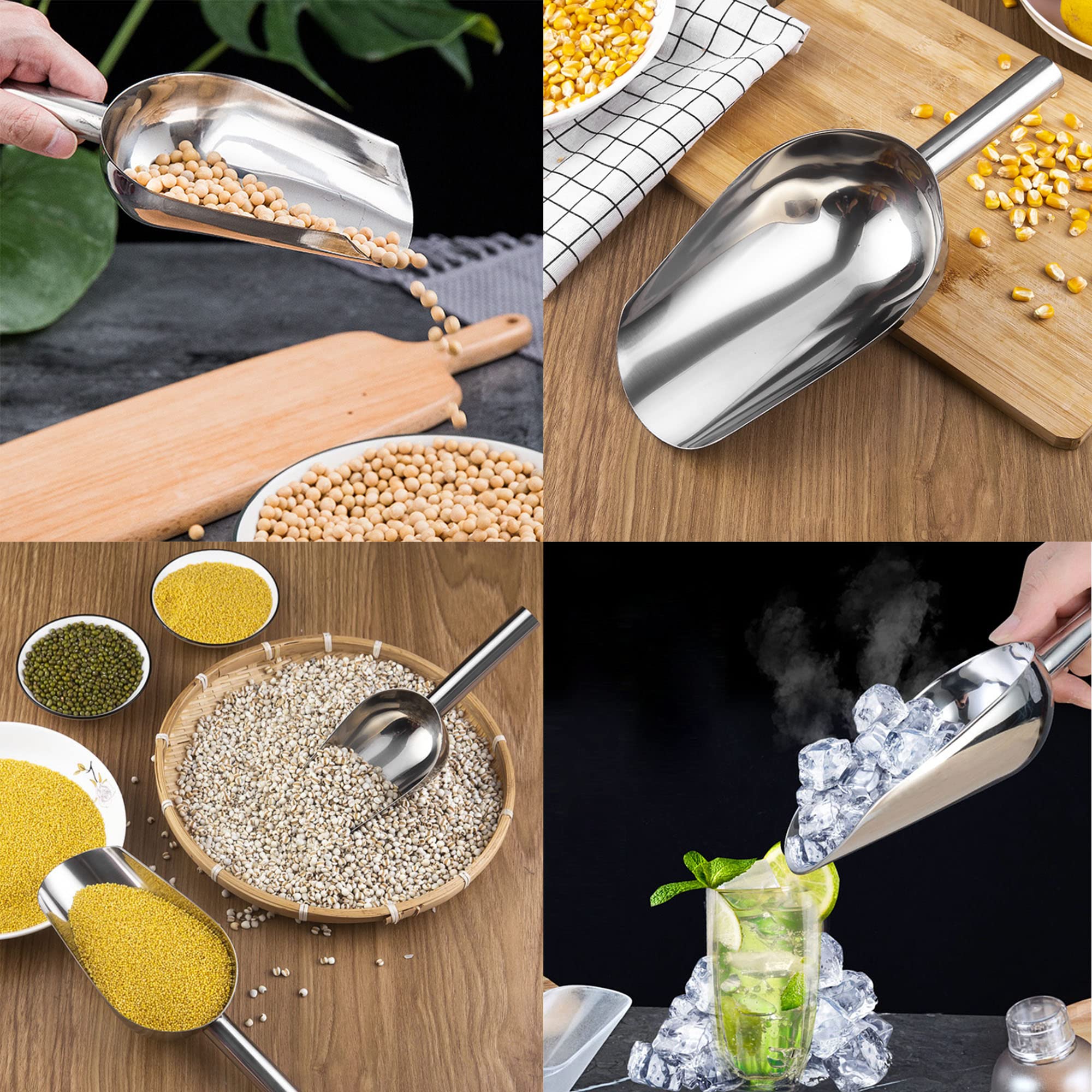 Paletta Ghiaccio In Acciaio Inox - 2 Pezzi Per Cucina E Bar | Multiuso Per Ghiaccio, Farina E Cereali - Foto 11