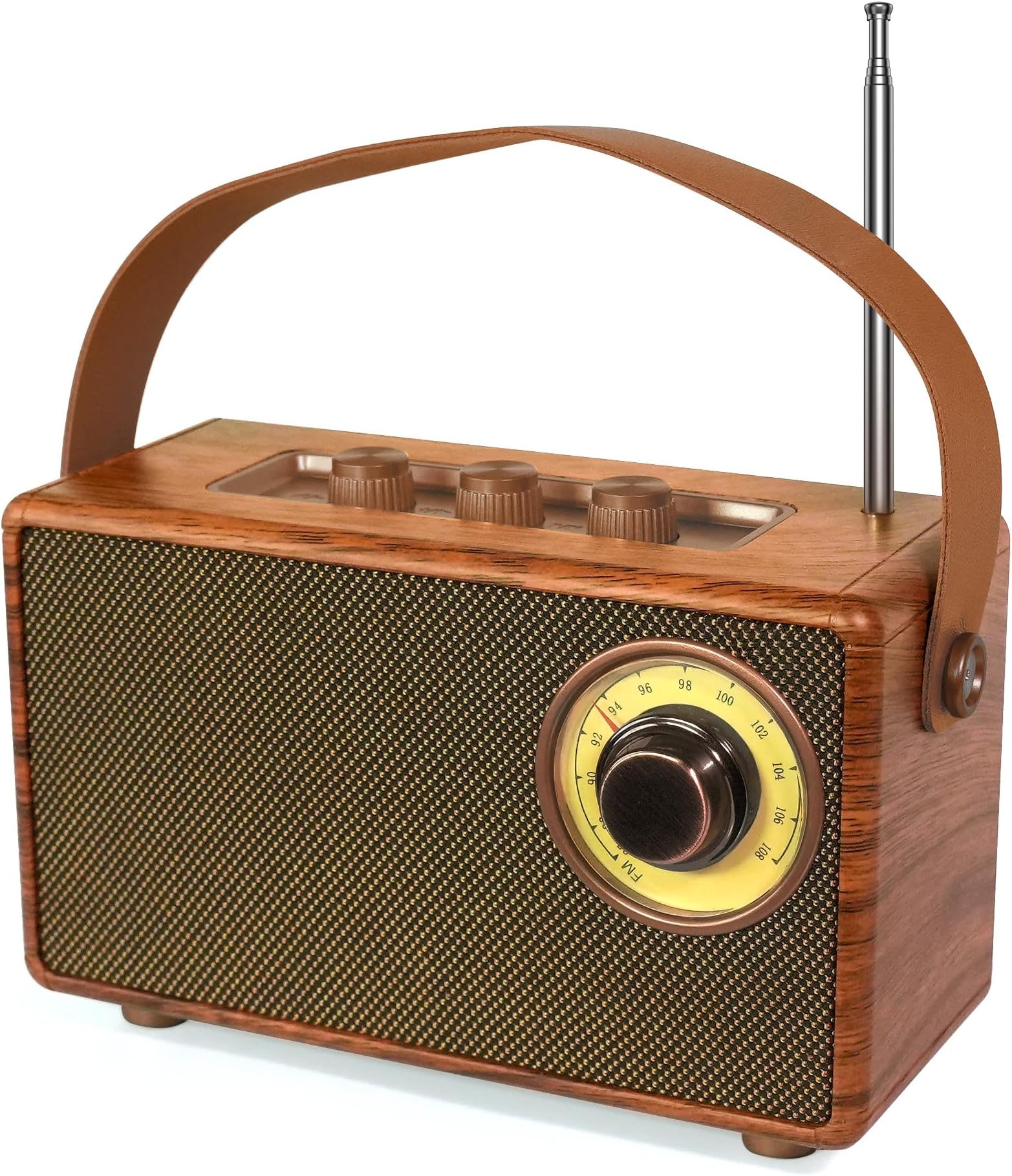 PRUNUS J-150 Poste Radio Vintage, AM/FM/SW Rétro Radio Portable, Radio Bluetooth avec Batterie