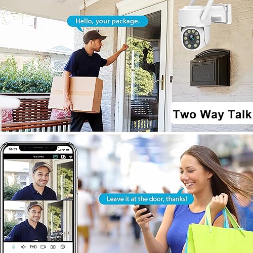 Miniatura 6 de Cámara de seguridad 4K para exteriores, 8MP 2.4G5G WiFi y cámaras con cable para seguridad del hogar, cámara de vigilancia IP de visión panorámica