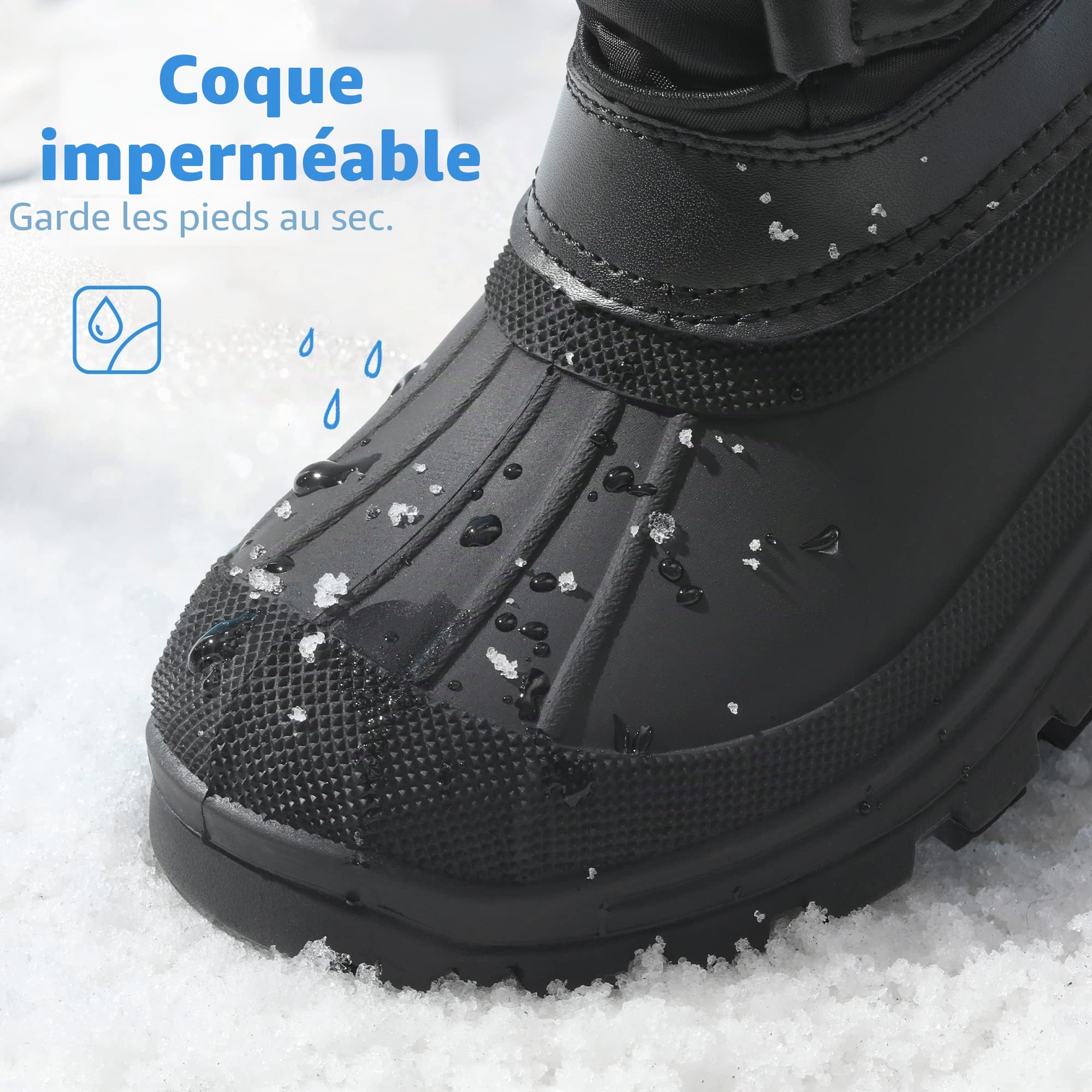 DREAM PAIRS Kids Bottes de Neige pour Enfant Chaude Bottes de Hiver Confortable et Imperméable KSNOW