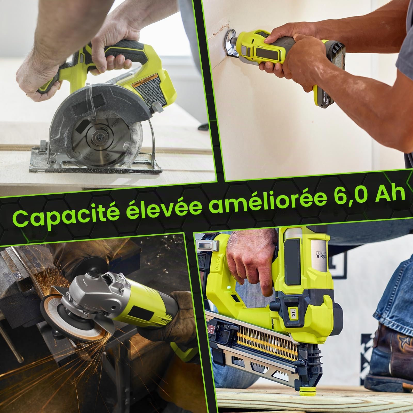 Batterie de Rechange 9,0 Ah pour Ryobi 18 V Li-ION