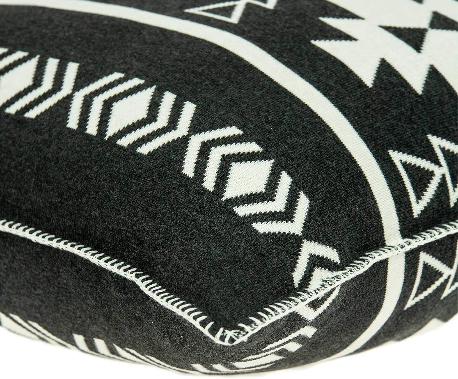 HomeRoots 334056 20 x 7 x 20 in. Southwest Black Cotton Pillow Cover with Poly Insert
