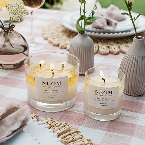 Miniatura 4 de NEOM - Vela, 3 mechas  Lavanda, jazmín y sándalo  Velas perfumadas para el hogar  Velas de aromaterapia de lujo  Velas de aceite esencial  Tranquilo