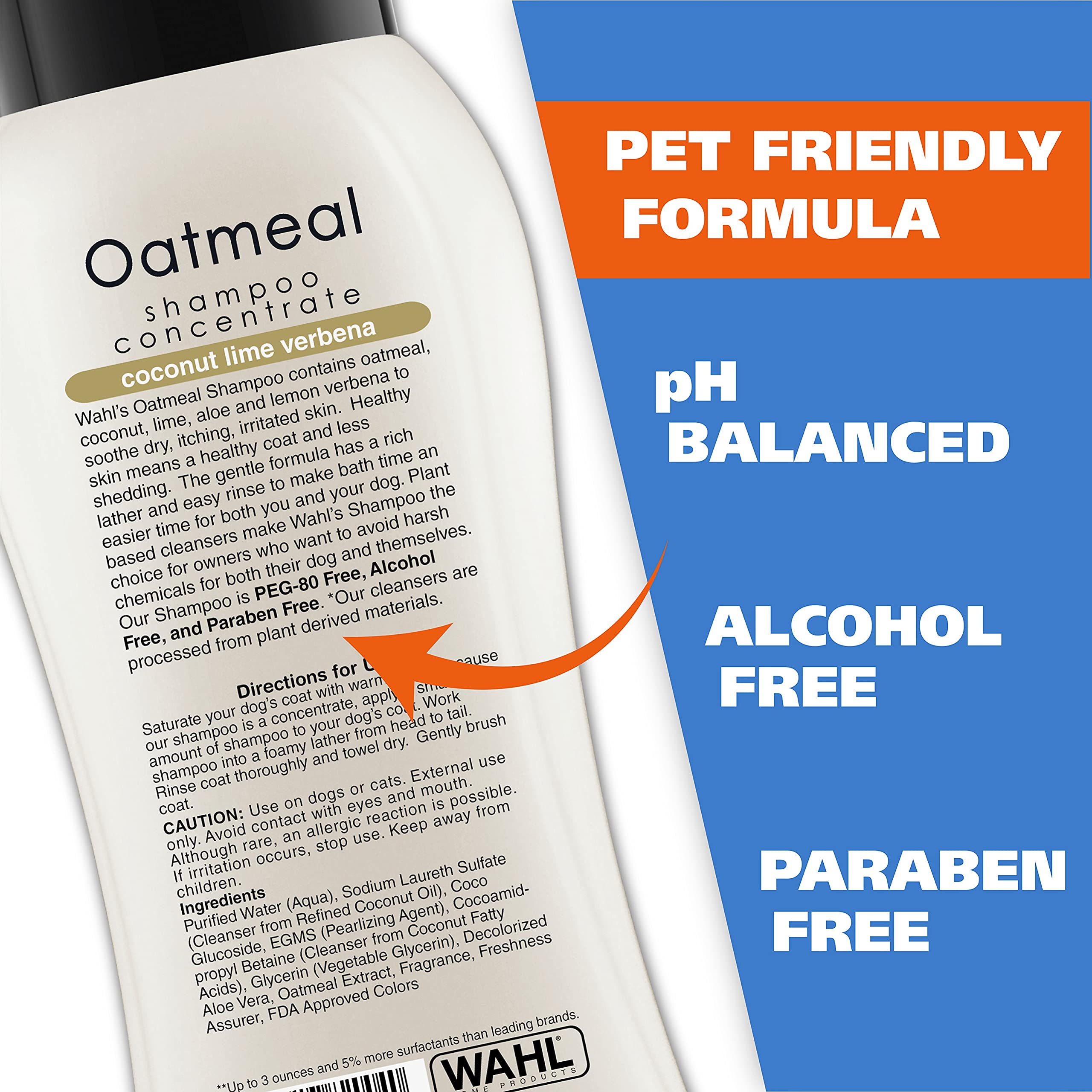 Wahl Dry Skin & Itch Relief Pet Shampoo for Dogs Oatmeal Formula with