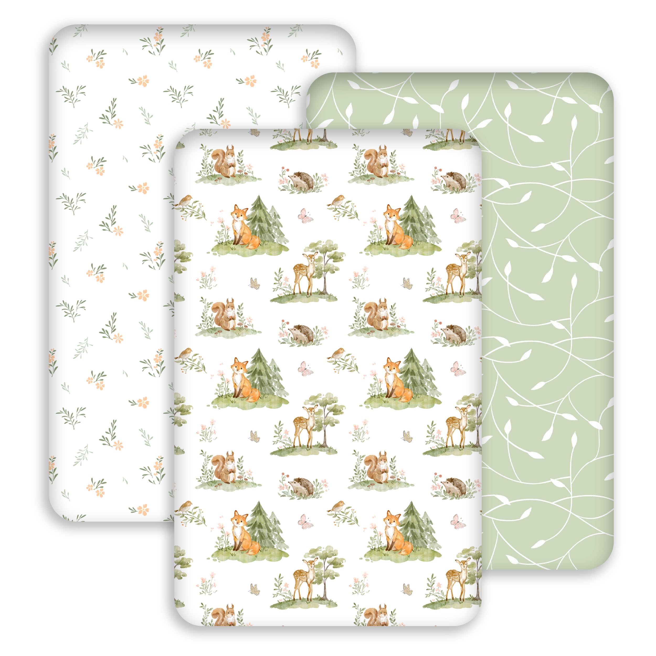 3 Pack Bedside Bassinet Sheets Girl &amp; Boy 33" x 20" Rectangle