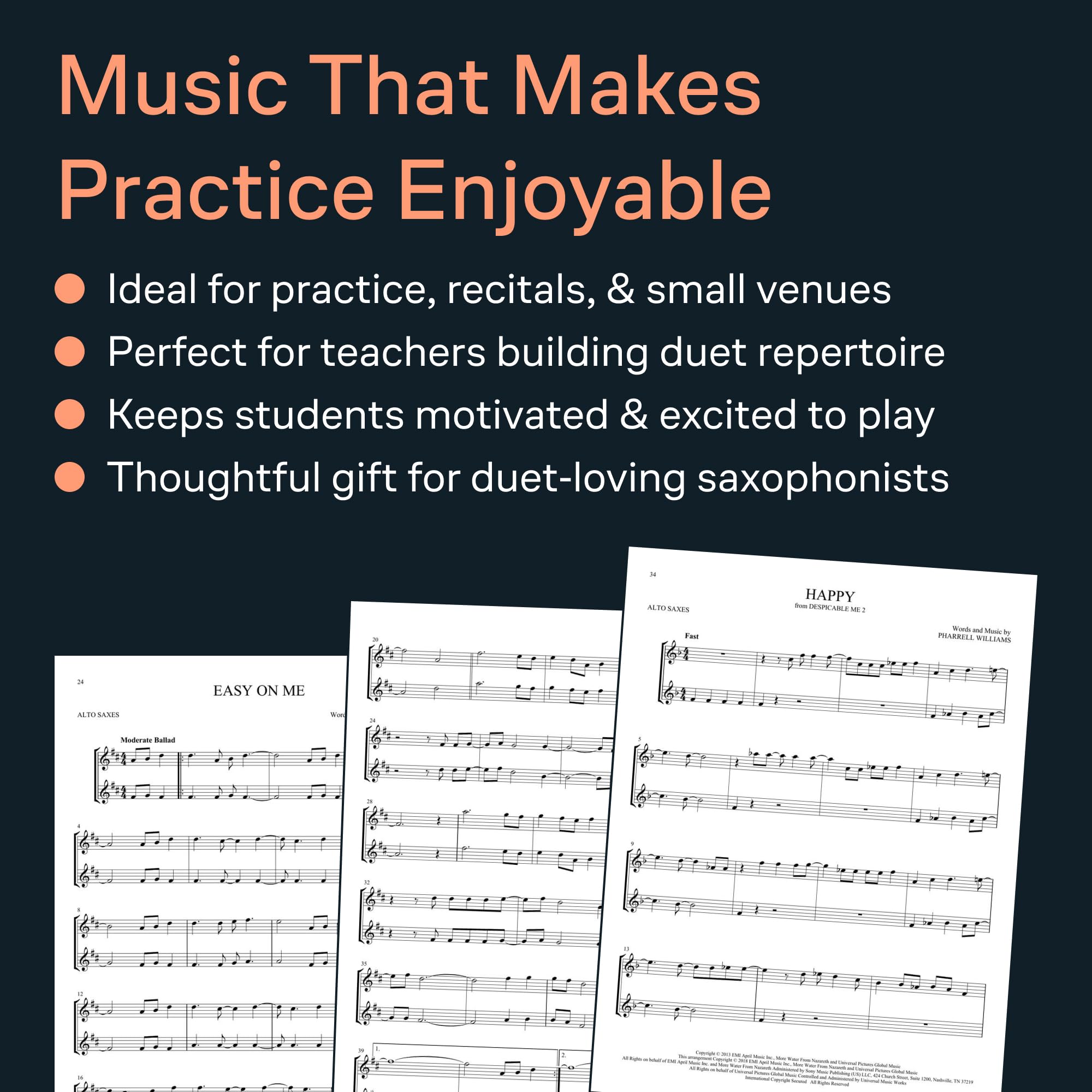 First 50 Duets for Two Alto Saxophones.: Easy Instrumental Duets