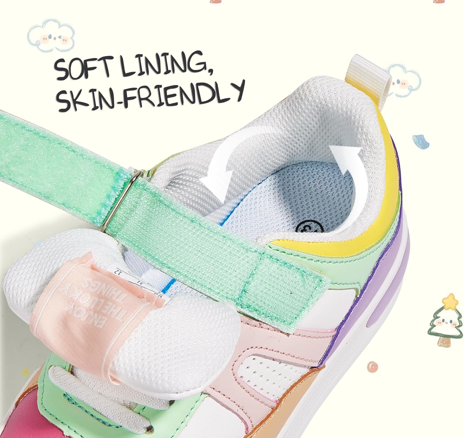 LUCKY STEP Kid's Sneakers School Running Loafers Low Top Walking Tennis Casual Shoes Strap Athletic Fashion Sneakers for Children/Boys/Girls - Image 5